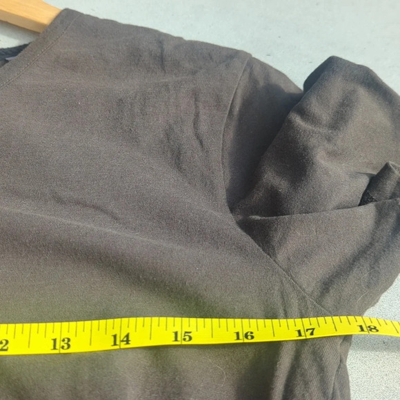 Esprit Women's Brown V-Neck Short Sleeve Tee with Ruching - Size Small - Picture 5 of 5